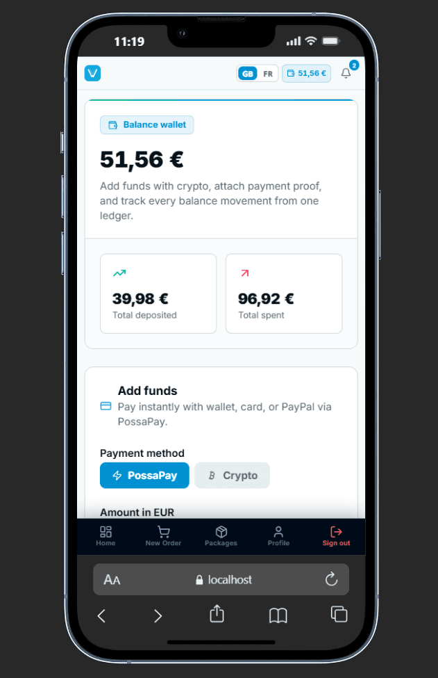 Balance wallet